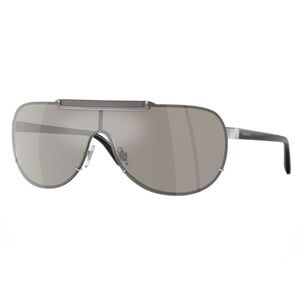 New! Versace VE2140 10006G Gray Mirror Shield Sunglasses, Unisex, Authentic